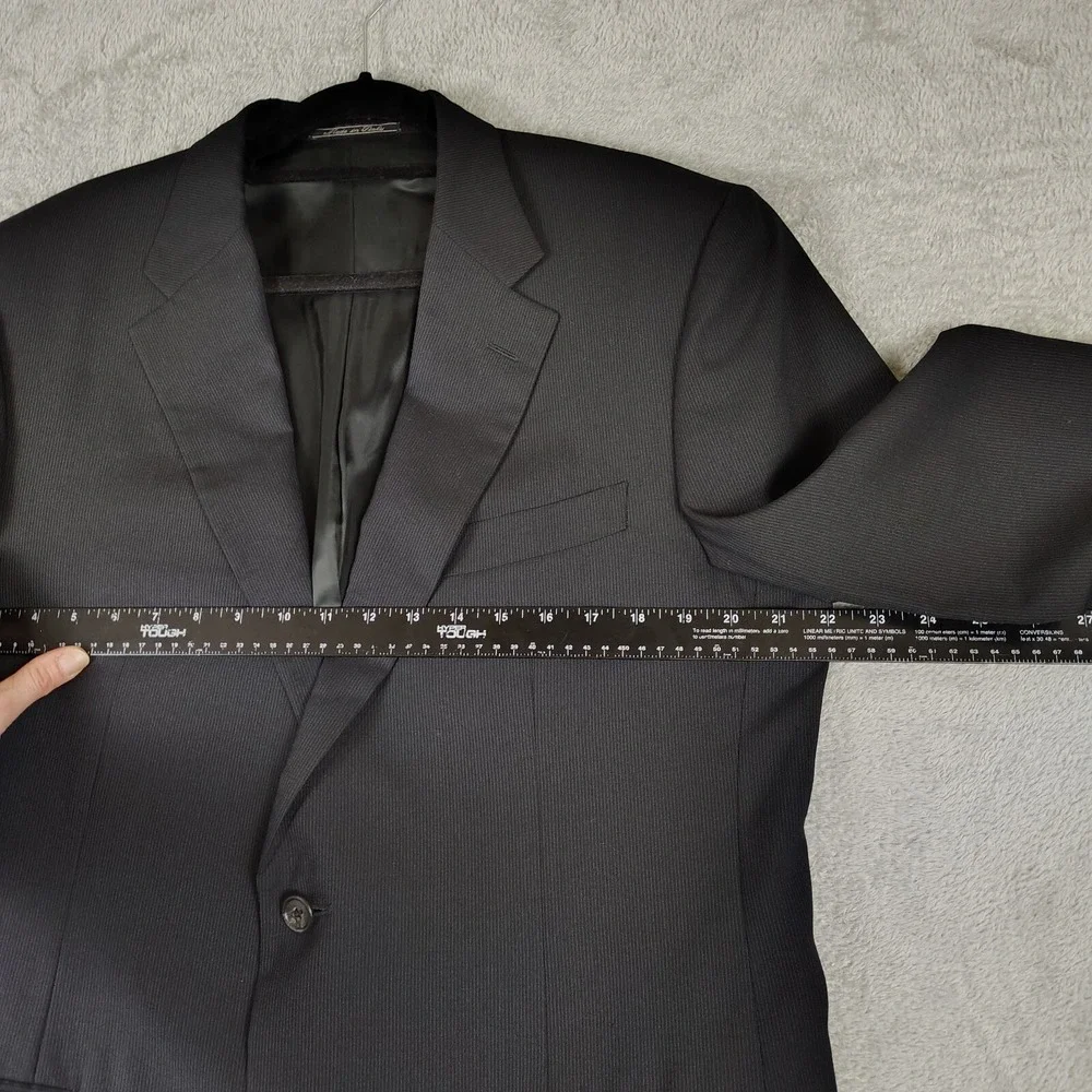 Corneliani Mens Sport Coat 2-Button Blazer Black Stripe Texture‎ 42R Italy Made